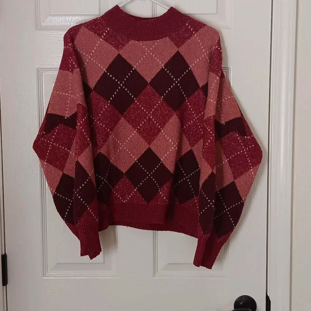 Red Plaid Sweater - Picture 1 of 3